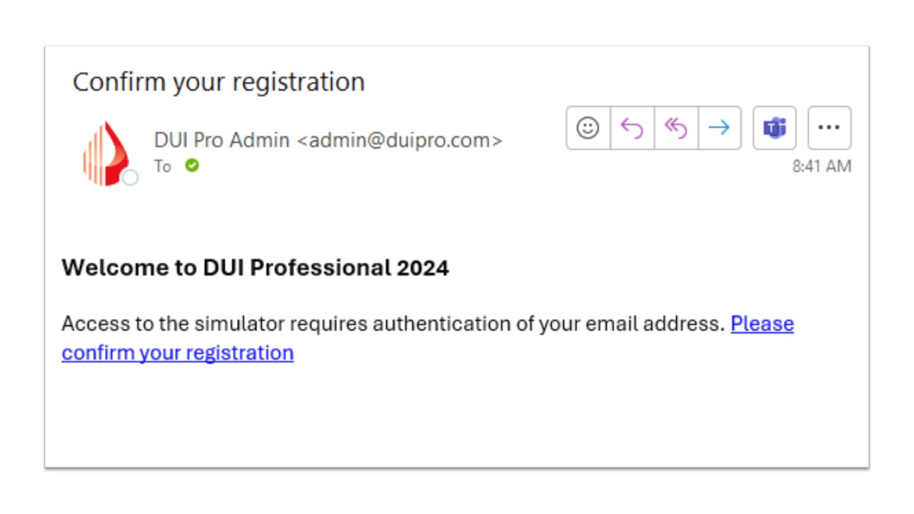DUI Pro 2FA email vertification